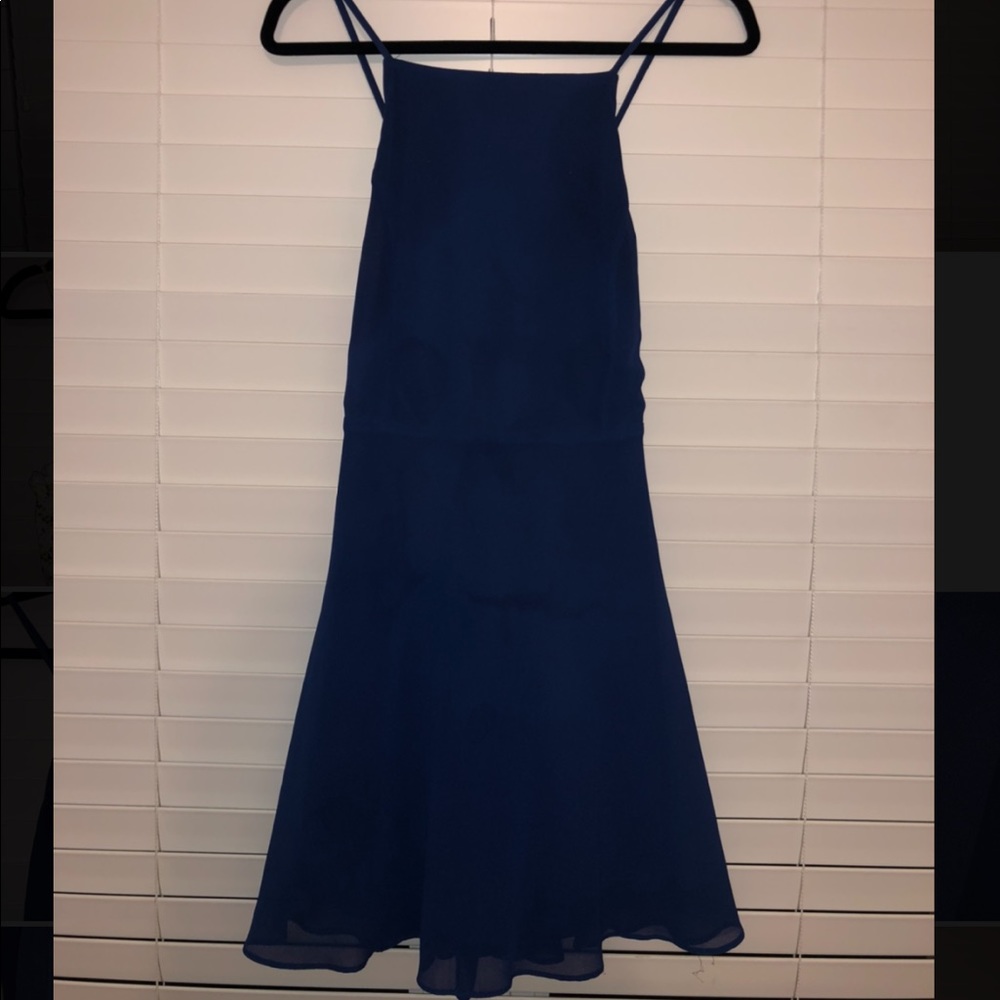 Lulus Navy Blue Backless Skater Dress